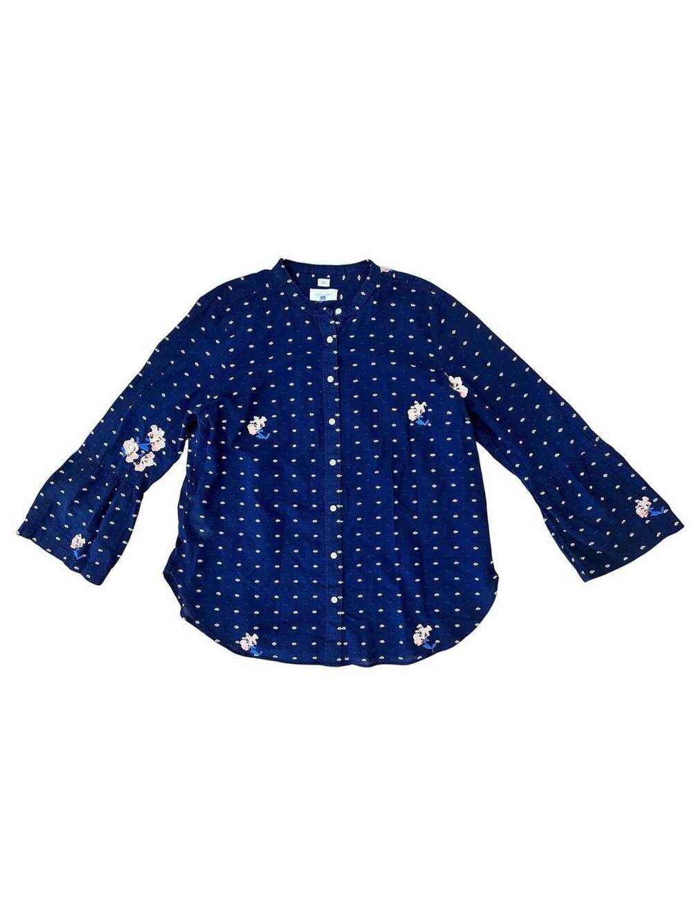 Size Large - LOFT Embroidered Long Sleeve Blouse